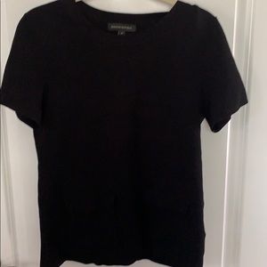 Black short sleeve crew neck sweater